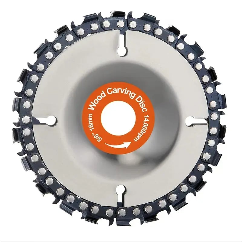 Stump Remover/Wood Carving Disc for 4'' or 4"-1/2" Angle Grinder, 5/8" Arbor,Chromium Plating Reinforcement,Shaping and Cutting Disk