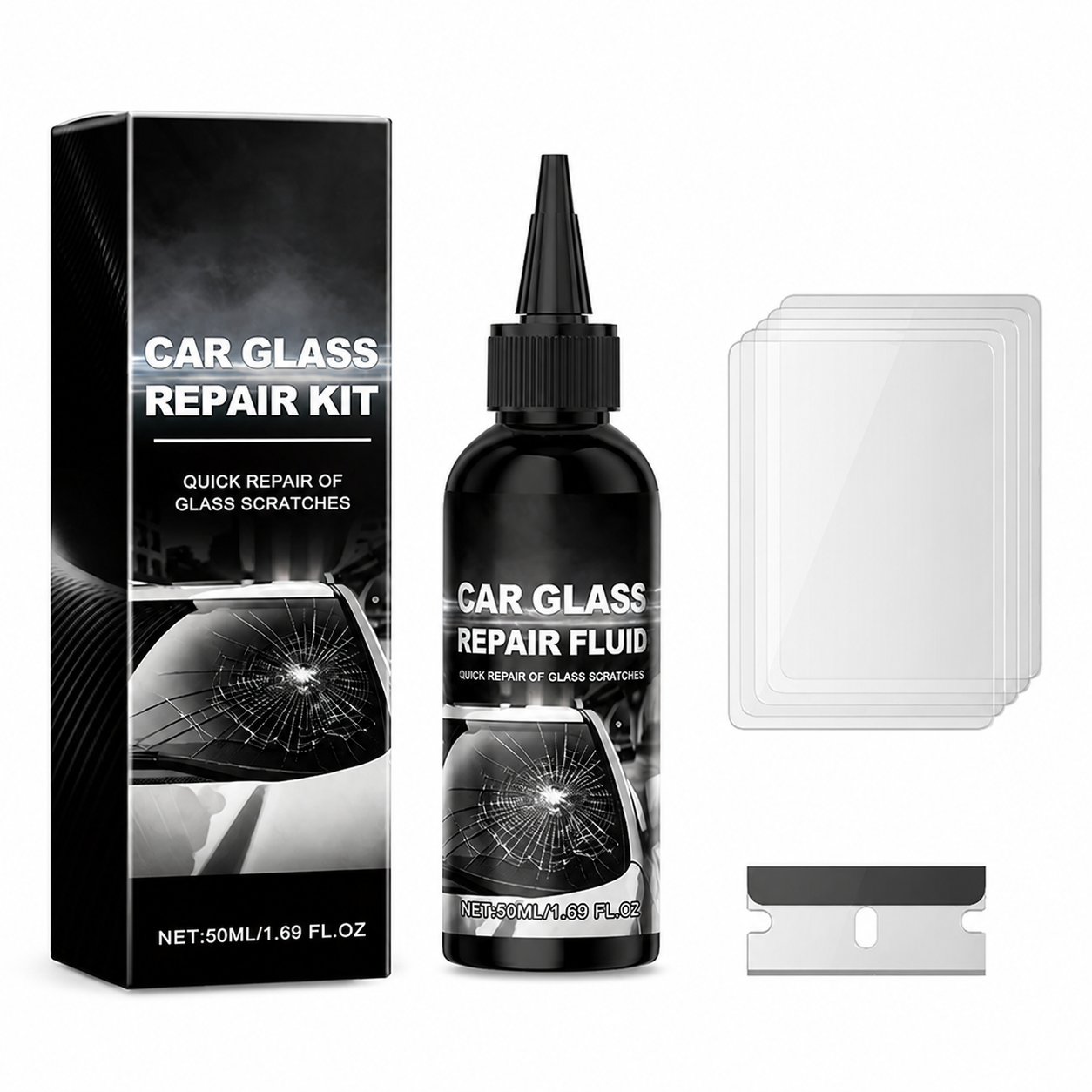 Fast-Acting Glass Crack Repair Fluid