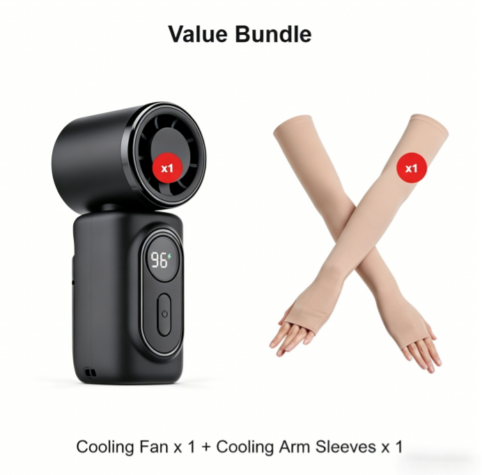 Portable Clip-On Cooling Fan | Hands-Free Strong Wind with LED Battery DisplayInstant cooling on the go