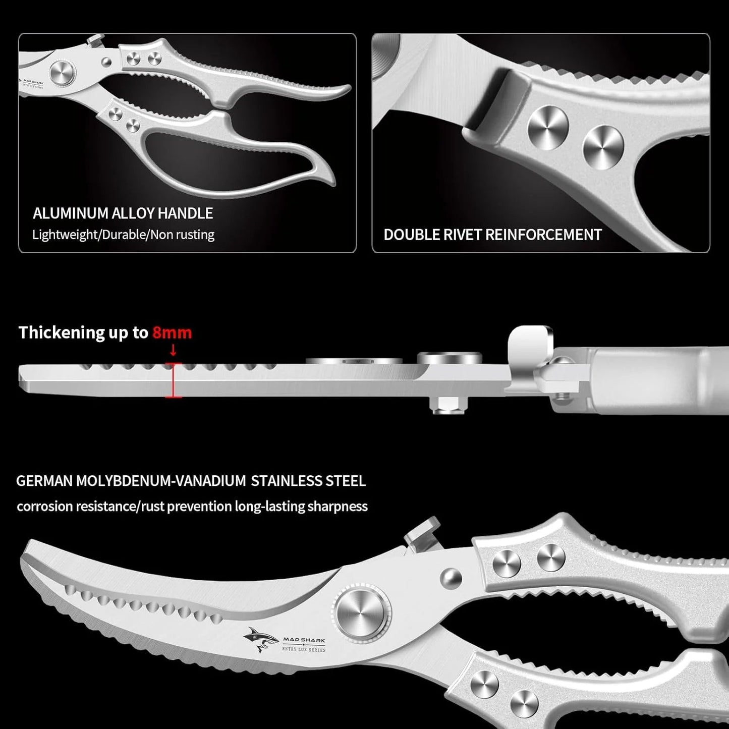 ✂️ LIMITED TIME49% OFF! ⚡ Heavy-Duty Multifunction Kitchen Shears – 4-in-1 Tool with Fish Scaler, Bottle Opener & Safety Lock 🔪