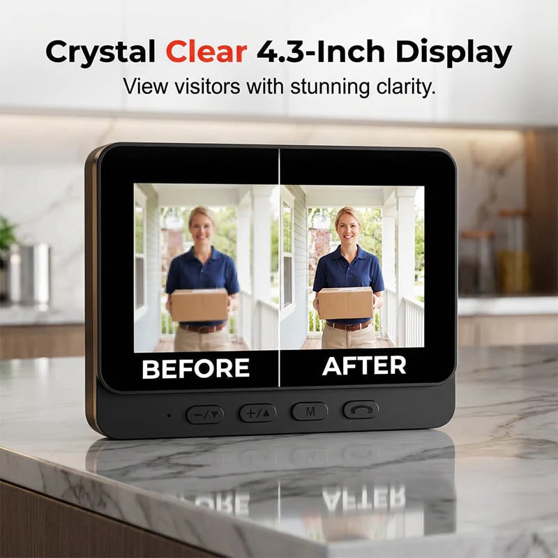 🏠⚡ LIMITED TIME ! Smart Video Doorbell with 4.3" Display – Real-Time Monitoring & Two-Way Talk 🏡💖