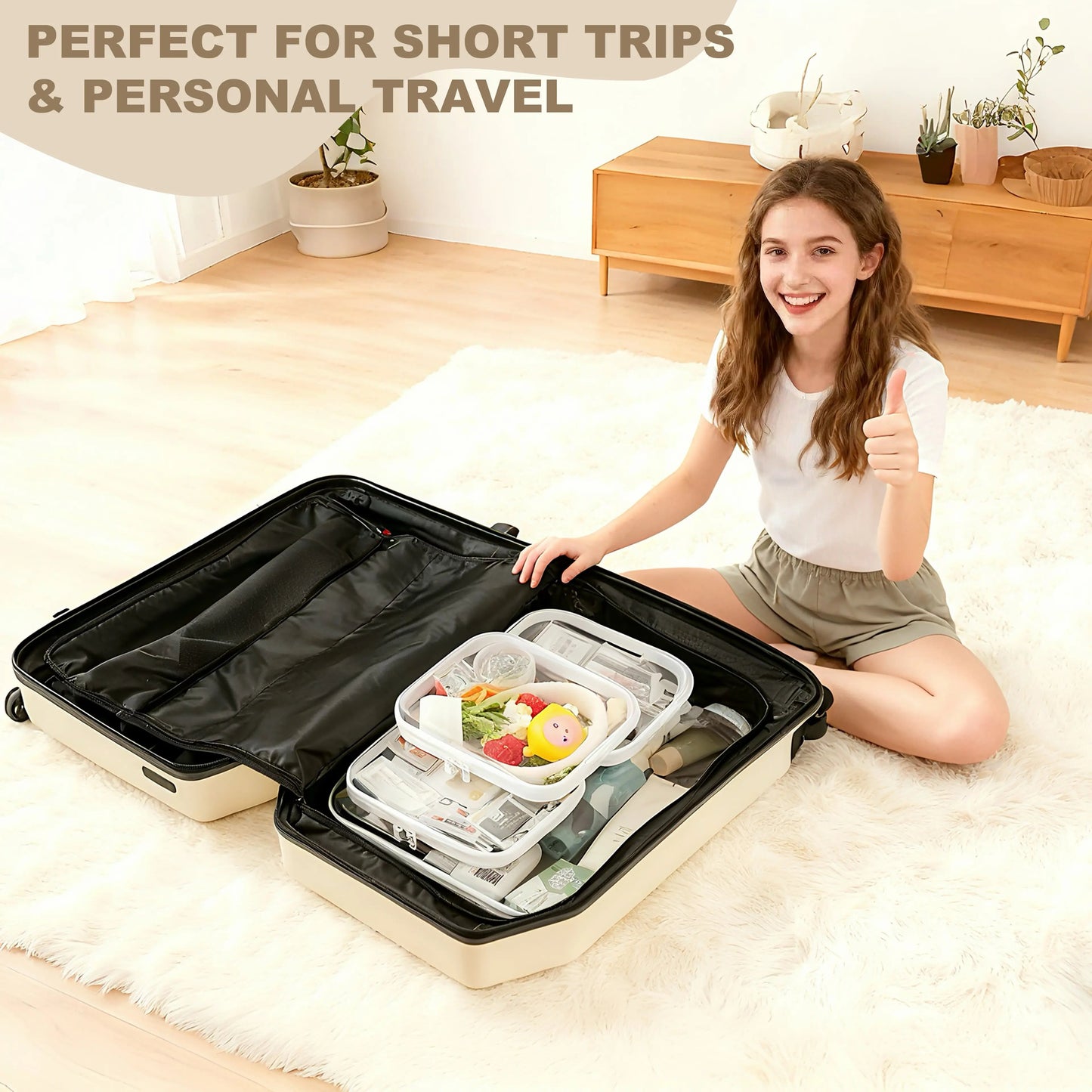 💥Hot Sale 50% OFF-4 PCS Clear Organizer Storage Box Clear Hard Zipper Case PVC Plastic CLear Storage Containers