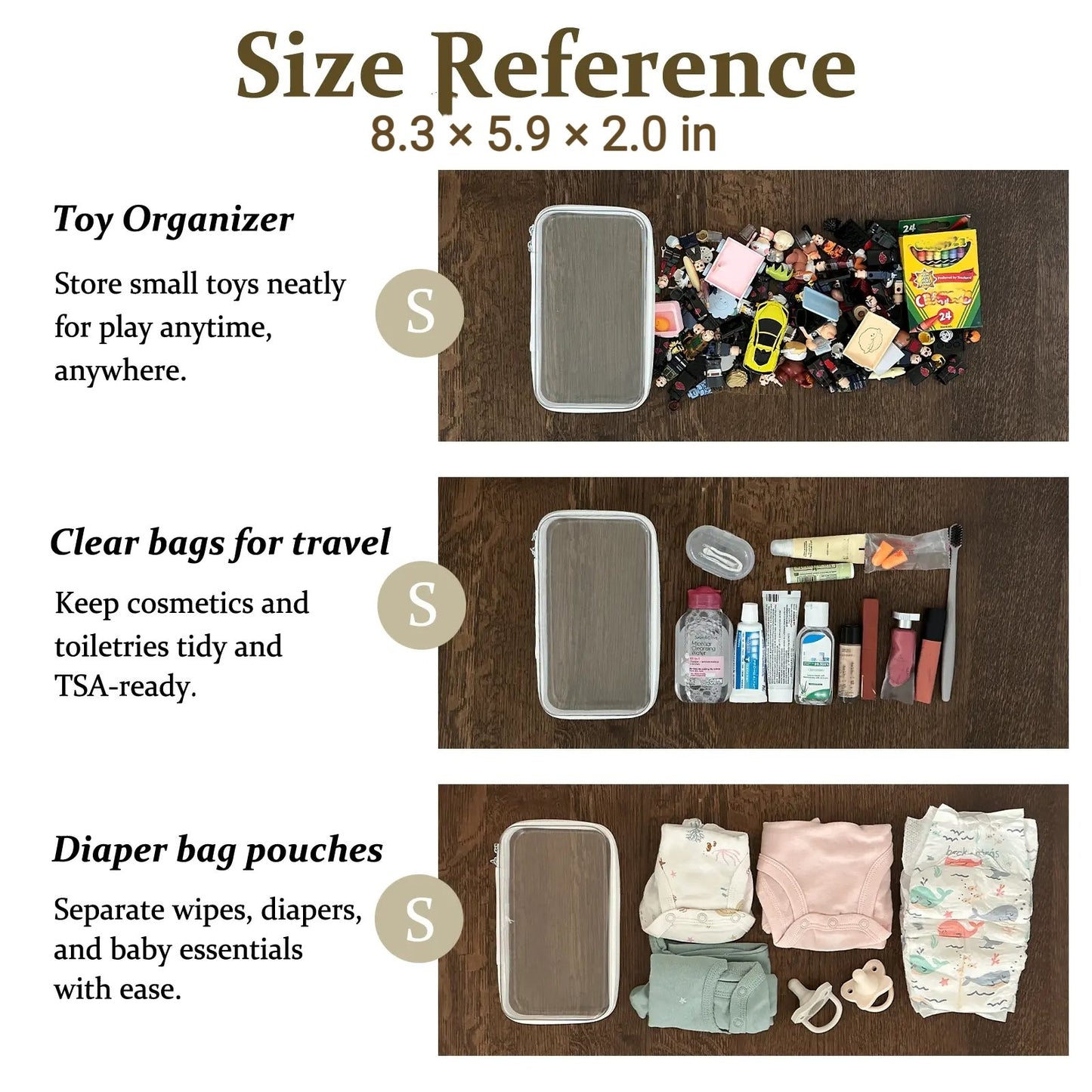 💥Hot Sale 50% OFF-4 PCS Clear Organizer Storage Box Clear Hard Zipper Case PVC Plastic CLear Storage Containers