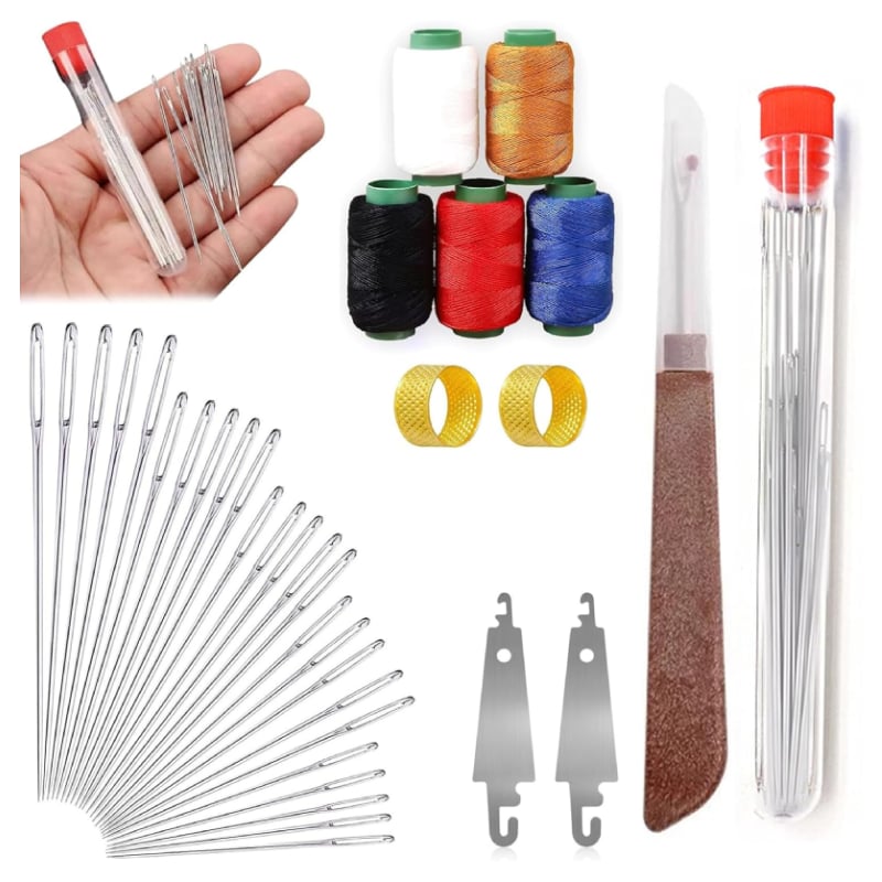 🔥🔥41 PCS Large Eye Steel Sewing Needles Set, Sturdy Durable Hand Sewing Tool Kit for DIY Sewing, Embroidery, Mending & Crafting Projects