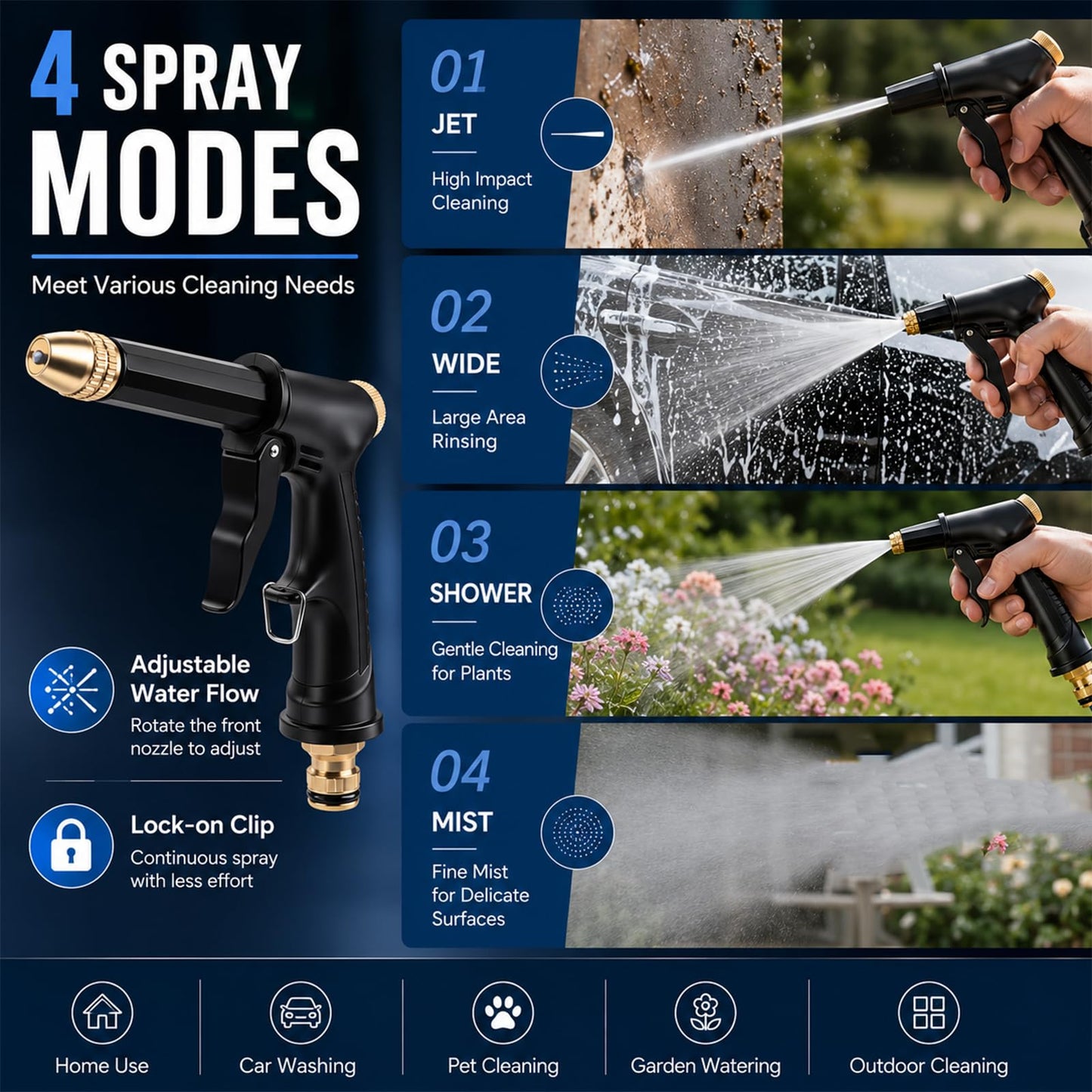 💦High Pressure Water Spray Gun with Booster Nozzle