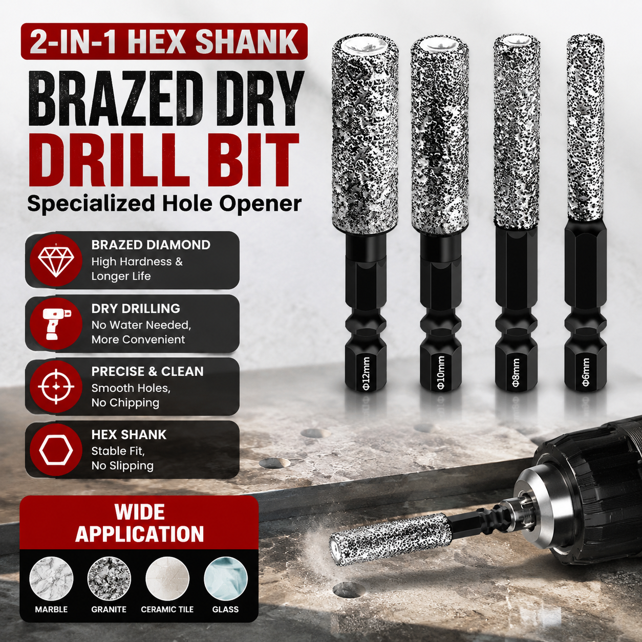 🔥 Precision Dry Drill Hole Opener – Fast, Durable & Multi-Material (Metal, Wood, Ceramic)