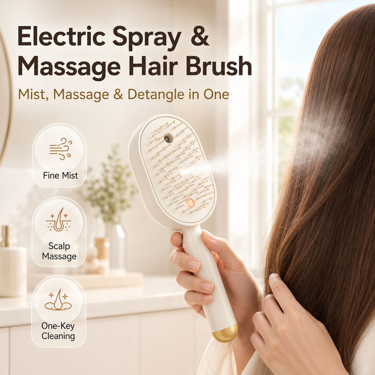 🥳2026 HOT SALE🥳Electric Spray Massage Hairbrush(🛒Free shipping)