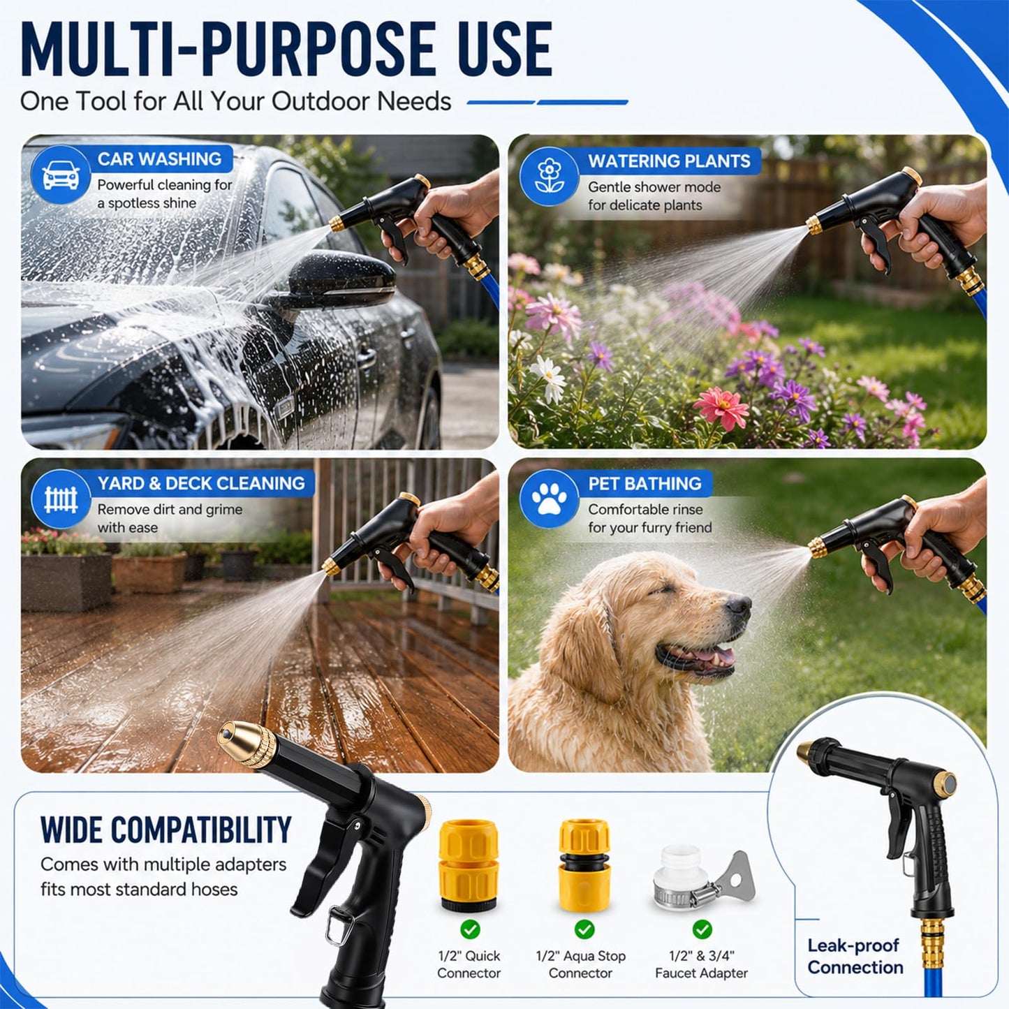 💦High Pressure Water Spray Gun with Booster Nozzle