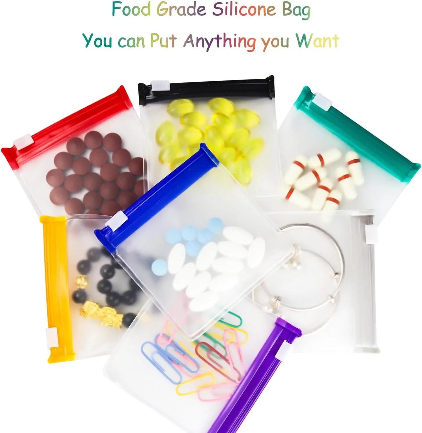 Clear Zipper Pill Storage Bag, 7 Counts/set Reusable Pill Organizer, Portable Pill Organizer Storage Bag