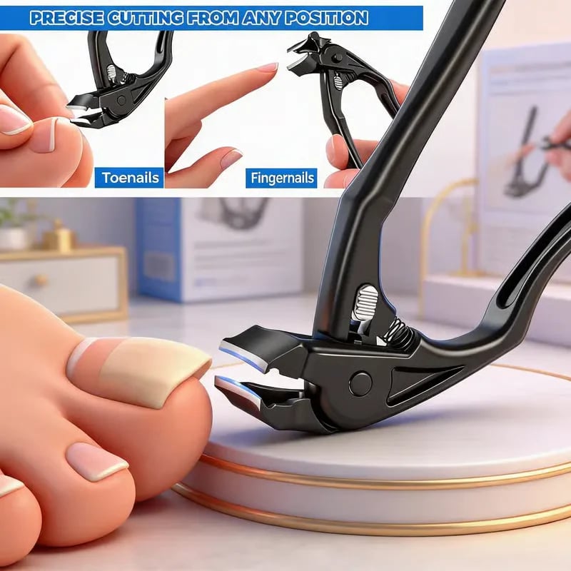 ⏳LAST DAY SALE 50% OFF !!📢Perfect Curved Design | Stainless Steel Nail Clipper | Effortless Grip for Seniors ✨