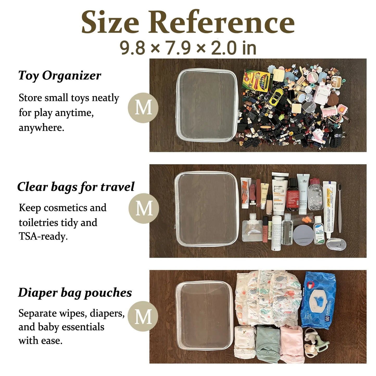 💥Hot Sale 50% OFF-4 PCS Clear Organizer Storage Box Clear Hard Zipper Case PVC Plastic CLear Storage Containers