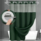 No Hook Shower Curtain with Snap-In Liner – Double Layer Waterproof Fabric Curtain, Washable Hotel Style Bath Curtain