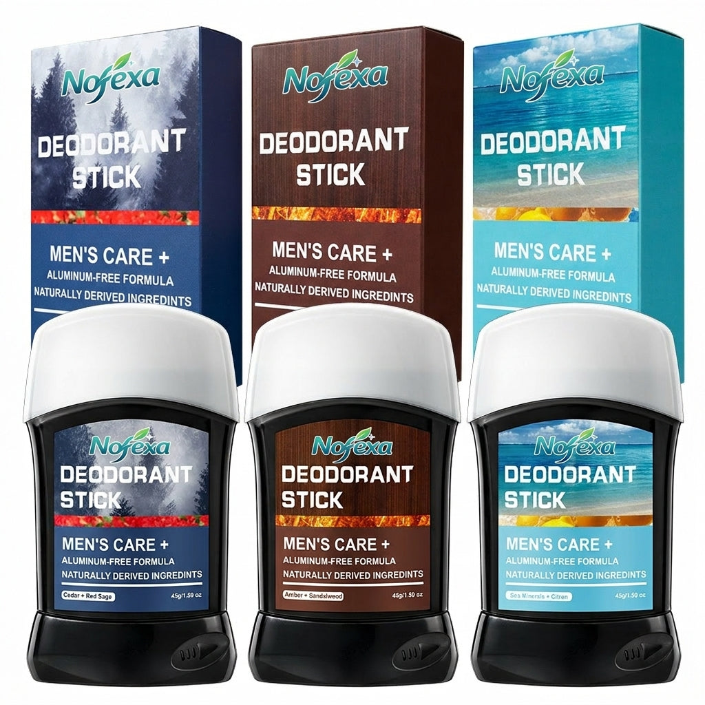 Nofexa Natural Aluminum-Free Deodorant Stick for Men | 72H Protection