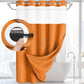 No Hook Shower Curtain with Snap-In Liner – Double Layer Waterproof Fabric Curtain, Washable Hotel Style Bath Curtain