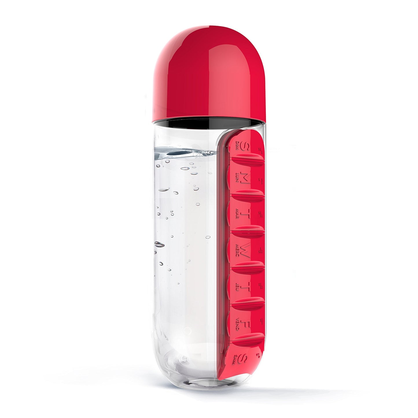 Water Bottle With 7 Pill Box Organizer