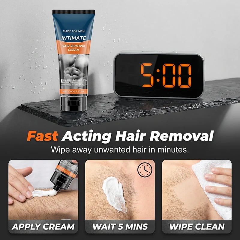 💥Hot Sale 50% OFF🧔Men’s Intimate Area Hair Removal Cream – Silky Smooth & Long-Lasting