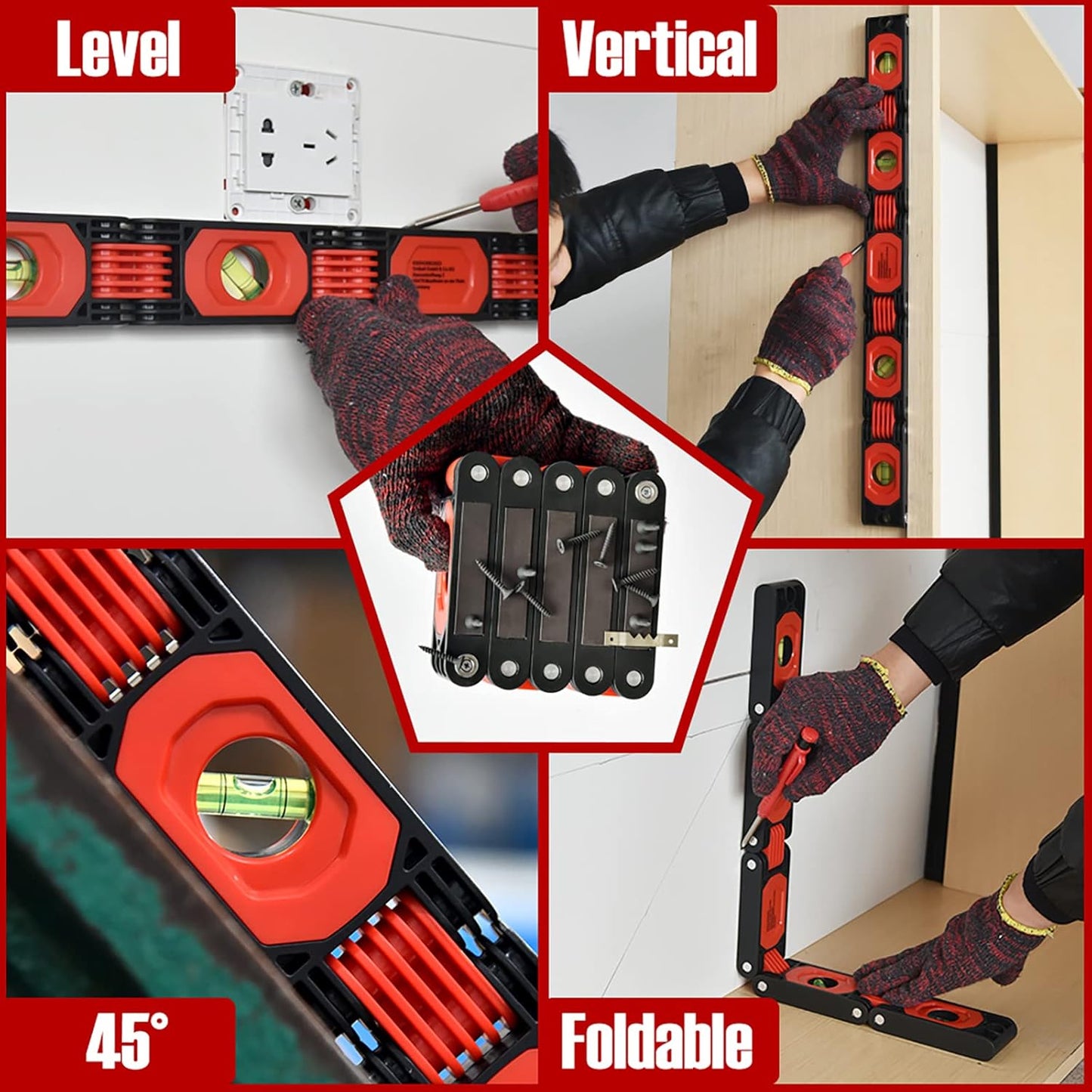 📏 Folding Level Ruler – Precision Angle Measuring Tool 🔧