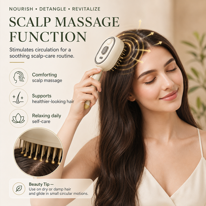 Electric Spray & Massage Hair Brush – Nourishing Mist Detangling Brush with One-Touch Cleaning