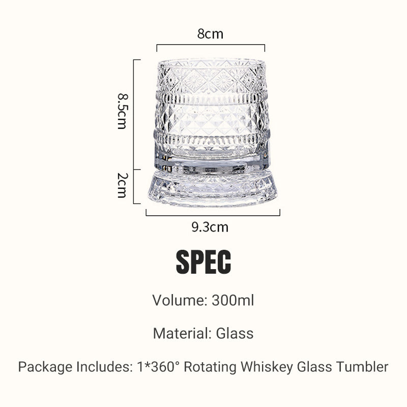 🥛💎Hot Sale 50% OFF✨🔥360° Rotating Whiskey Glass Tumbler